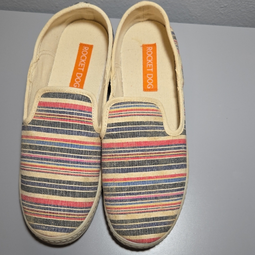 Rocket Dog Multicolor Striped Slip-Ons Size 7.5